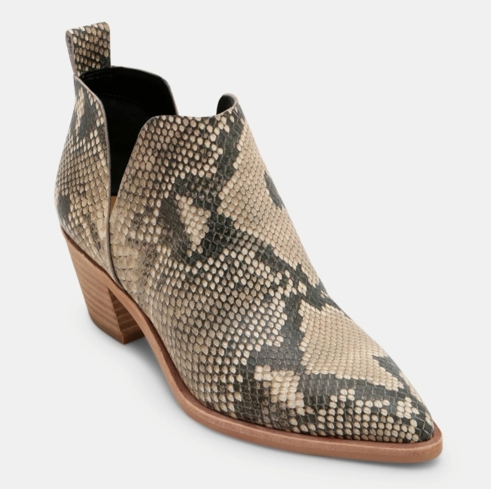 DOLCE VITA sonni pointy toe in snake booties sz 10